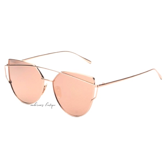 Sassy Rose Gold Cat-eye Mirrored Sunglasses - Picture 5 of 6